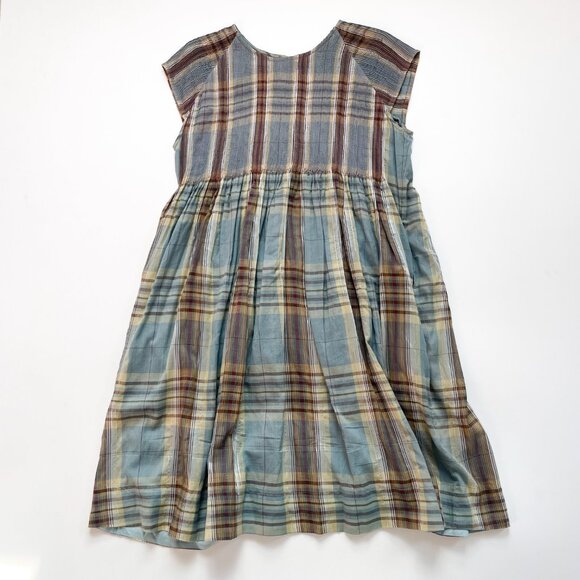 Traces Of Me Tunic Mahi Cotton Silk Plaid Dress Blue Slow Fashion Size Medium - Picture 3 of 11
